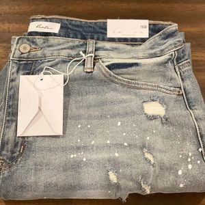 KanCan Size 16 Distressed Paint Splatter Jeans